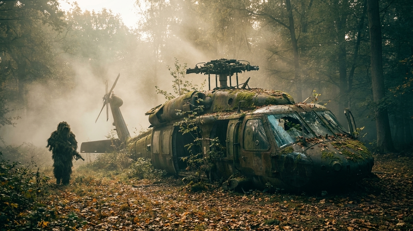 Helicopter crash site